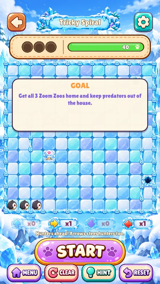 A Frosty Peaks puzzle ready to start